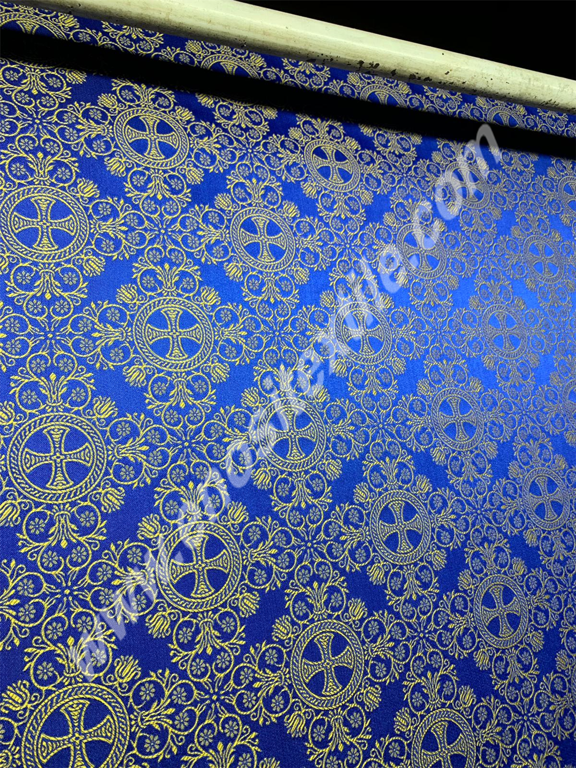 KL-017 Dark Blue-Gold Brocade Fabrics